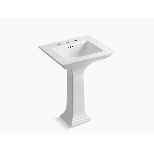 Stately 24 Pedestal Bathroom Sink W/ 8 Widespread Faucet Holes